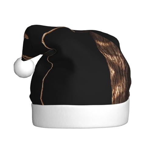 WHJWZY Weihnachtsmütze für Erwachsene, festliches Accessoire, Halloween, jährliche Zeremonien, Feiertagsfeiern, Eule auf einem Ast, Bild von WHJWZY