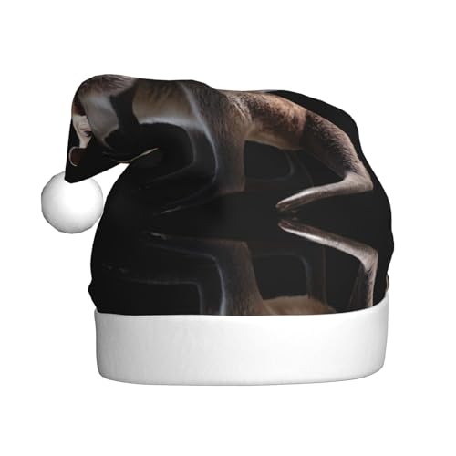 WHJWZY Weihnachtsmütze für Erwachsene, festliches Accessoire, Halloween, jährliche Zeremonien, Feiertagsfeiern, Wallaby-Muster von WHJWZY