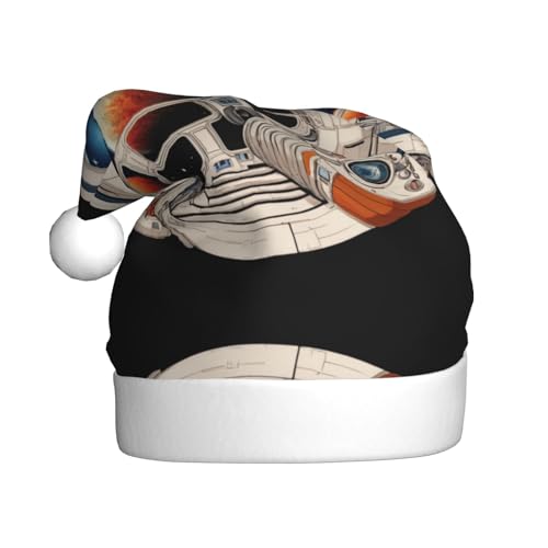WHJWZY Weihnachtsmütze für Erwachsene, festliches Accessoire, Halloween, jährliche Zeremonien, Feiertagsfeiern, Weltraum-Pod-Muster von WHJWZY