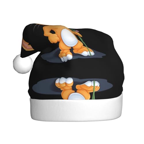 WHJWZY Weihnachtsmütze für Erwachsene, festliches Accessoire, Halloween, jährliche Zeremonien, Feiertagsfeiern, gelbes Kaninchenmuster von WHJWZY