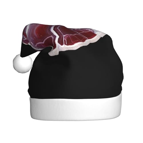WHJWZY Weihnachtsmütze für Erwachsene, festliches Accessoire, Halloween, jährliche Zeremonien, Feiertagsfeiern, rotes Achatmuster von WHJWZY