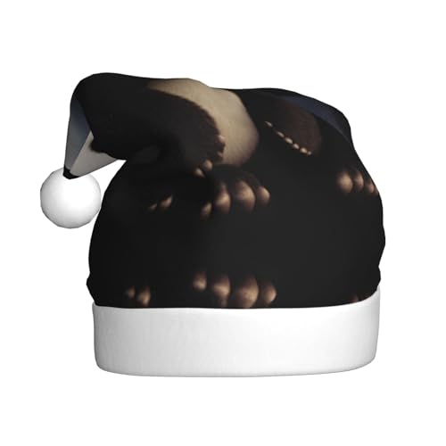 WHJWZY Weihnachtsmütze für Erwachsene, festliches Accessoire, Halloween, jährliche Zeremonien, Feiertagsfeiern, rotes Panda-Muster von WHJWZY