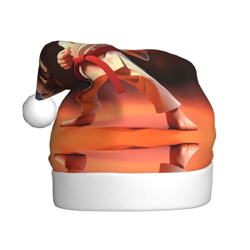 WHJWZY Weihnachtsmütze für Erwachsene – festliches Accessoire, Halloween, jährliche Zeremonien, Feiertage, Partys, Cartoon-Karate-Bild von WHJWZY
