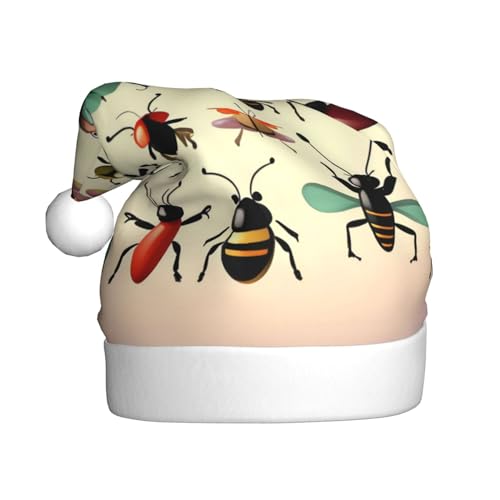 WHJWZY Weihnachtsmütze für Erwachsene – festliches Accessoire, Halloween, jährliche Zeremonien, Feiertage, Partys, Cartoon-Muster mit kleinen Insekten WHJWZY Weihnachtsmütze für Erwachsene – festliches Accessoire, Halloween, jährliche Zeremonien, Feiertage, Partys, Cartoon-Muster mit kleinen Insekten von WHJWZY