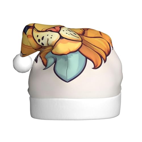 WHJWZY Weihnachtsmütze für Erwachsene – festliches Accessoire, Halloween, jährliche Zeremonien, Feiertage, Partys, Cartoon-niedliches kleines Löwenmuster WHJWZY Weihnachtsmütze für Erwachsene – festliches Accessoire, Halloween, jährliche Zeremonien, Feiertage, Partys, Cartoon-niedliches kleines Löwenmuster von WHJWZY