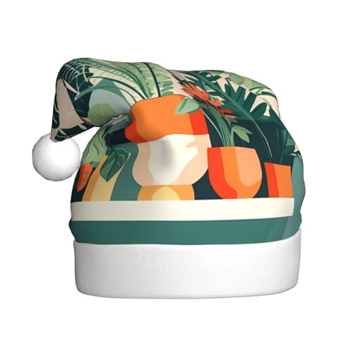 WHJWZY Weihnachtsmütze für Erwachsene – festliches Accessoire, Halloween, jährliche Zeremonien, Feiertage, Partys, Cartoons, kleine grüne Pflanzendrucke WHJWZY Weihnachtsmütze für Erwachsene – festliches Accessoire, Halloween, jährliche Zeremonien, Feiertage, Partys, Cartoons, kleine grüne Pflanzendrucke von WHJWZY
