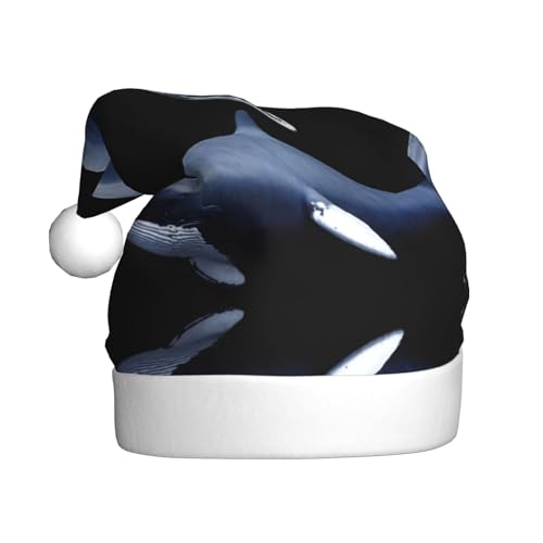 WHJWZY Weihnachtsmütze für Erwachsene – festliches Accessoire, Halloween, jährliche Zeremonien, Feiertage, Partys, Eiswal-Muster von WHJWZY