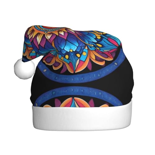 WHJWZY Weihnachtsmütze für Erwachsene – festliches Accessoire, Halloween, jährliche Zeremonien, Feiertage, Partys, Retro-Muster von WHJWZY