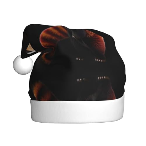 WHJWZY Weihnachtsmütze für Erwachsene – festliches Accessoire, Halloween, jährliche Zeremonien, Feiertage, Partys, rotes Panda-Muster von WHJWZY