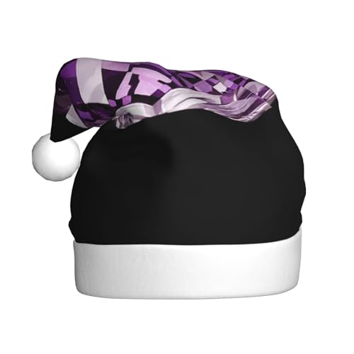 WHJWZY Weihnachtsmütze für Erwachsene – festliches Accessoire, Halloween, jährliche Zeremonien, Feiertage, Partys, violettes Kristallmuster von WHJWZY