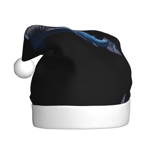 WHJWZY Weihnachtsmütze für Erwachsene – festliches Accessoire, Halloween, jährliche Zeremonien, Feiertagsfeiern, Hai-Schwimmmuster von WHJWZY