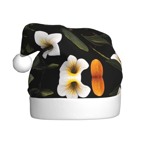 WHJWZY Weihnachtsmütze für Erwachsene – festliches Accessoire, Halloween, jährliche Zeremonien, Feiertagsfeiern, Regenwald-Blumenmuster von WHJWZY