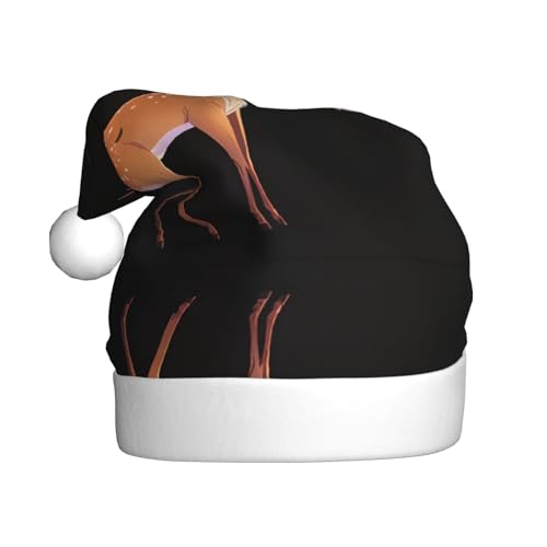 WHJWZY Weihnachtsmütze für Erwachsene – festliches Accessoire, Halloween, jährliche Zeremonien, Feiertagsfeiern, Stehendes Hirschmuster von WHJWZY