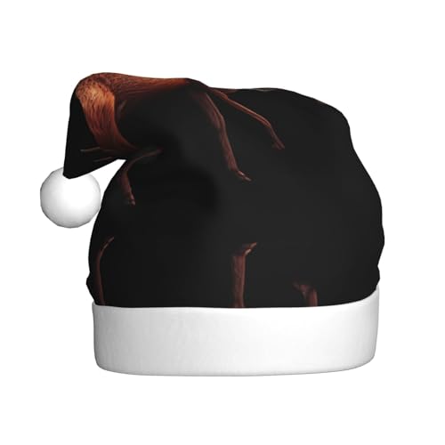 WHJWZY Weihnachtsmütze für Erwachsene – festliches Accessoire, Halloween, jährliche Zeremonien, Feiertagsfeiern, Stehendes Rotwild von WHJWZY