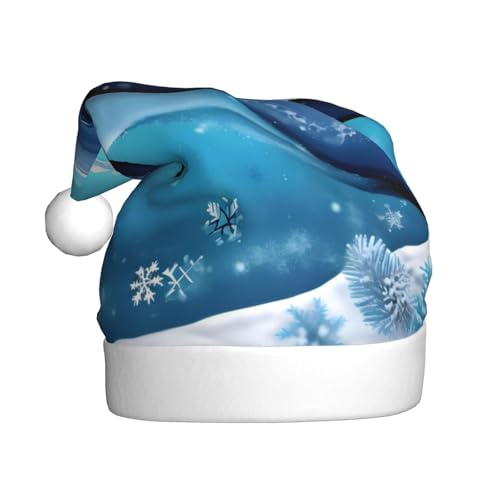 WHJWZY Weihnachtsmütze für Erwachsene – festliches Accessoire, Halloween, jährliche Zeremonien, Feiertagsfeiern, Winter-Delfin-Drucke von WHJWZY