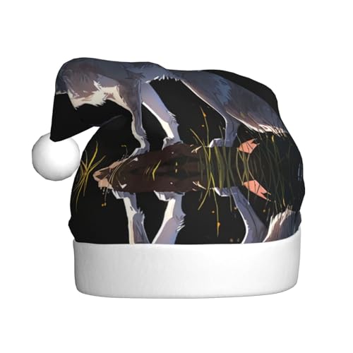 WHJWZY Weihnachtsmütze für Erwachsene – festliches Accessoire, Halloween, jährliche Zeremonien, Feiertagsfeiern, Wolfsmuster von WHJWZY