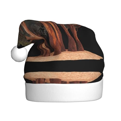 WHJWZY Weihnachtsmütze für Erwachsene – festliches Accessoire, Halloween, jährliche Zeremonien, Feiertagsfeiern, einzigartiges Eukalyptus-Muster von WHJWZY