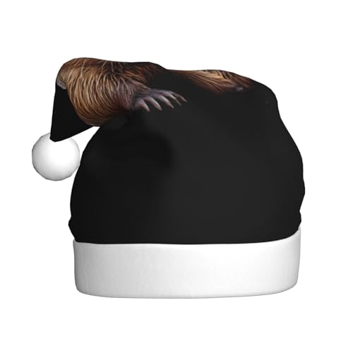 WHJWZY Weihnachtsmütze für Erwachsene – festliches Accessoire, Halloween, jährliche Zeremonien, Feiertagsfeiern, intelligentes Biber-Muster von WHJWZY