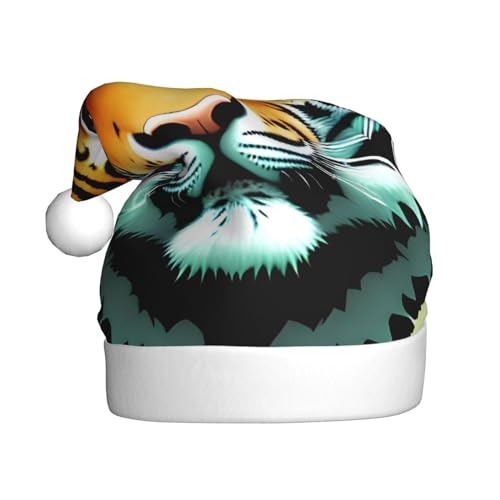 WHJWZY Weihnachtsmütze für Erwachsene – festliches Accessoire, Halloween, jährliche Zeremonien, Feiertagsfeiern, kleine dicke Tigerkopf-Drucke WHJWZY Weihnachtsmütze für Erwachsene – festliches Accessoire, Halloween, jährliche Zeremonien, Feiertagsfeiern, kleine dicke Tigerkopf-Drucke von WHJWZY