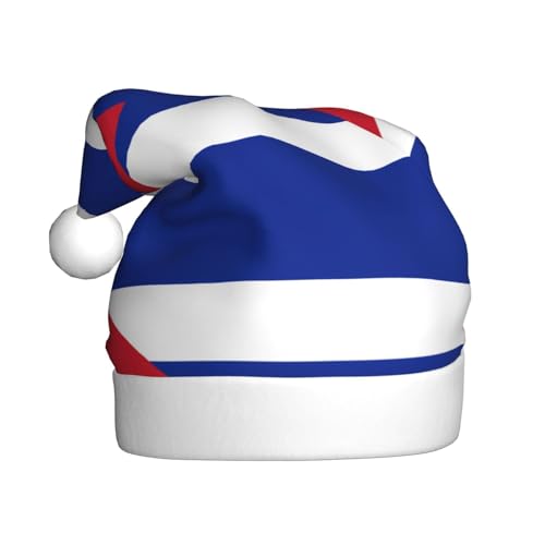 WHJWZY Weihnachtsmütze für Erwachsene – festliches Accessoire, Halloween, jährliche Zeremonien, Feiertagsfeiern, kubanische Flagge, bedruckt von WHJWZY