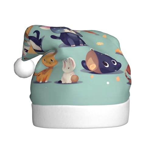 WHJWZY Weihnachtsmütze für Erwachsene – festliches Accessoire, Halloween, jährliche Zeremonien, Feiertagsfeiern, niedliche kleine Tiere von WHJWZY