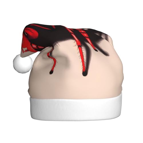WHJWZY Weihnachtsmütze für Erwachsene – festliches Accessoire, Halloween, jährliche Zeremonien, Feiertagsfeiern, niedliche kleine rote Spinnen-Drucke WHJWZY Weihnachtsmütze für Erwachsene – festliches Accessoire, Halloween, jährliche Zeremonien, Feiertagsfeiern, niedliche kleine rote Spinnen-Drucke von WHJWZY
