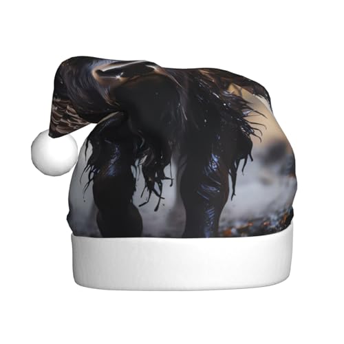 WHJWZY Weihnachtsmütze für Erwachsene – festliches Accessoire, Halloween, jährliche Zeremonien, Feiertagsfeiern, nordamerikanisches Bison-Muster von WHJWZY