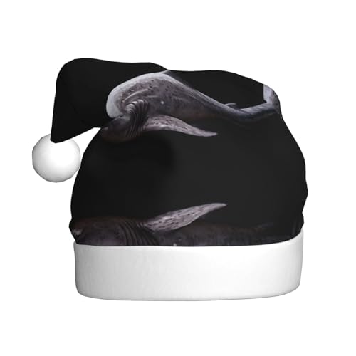 WHJWZY Weihnachtsmütze für Erwachsene – festliches Accessoire, Halloween, jährliche Zeremonien, Feiertagsfeiern, ruhiges Haifischmuster von WHJWZY
