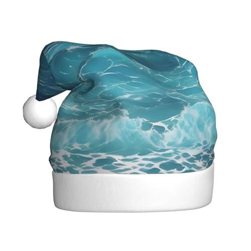 WHJWZY Weihnachtsmütze für Erwachsene – festliches Accessoire, Halloween, jährliche Zeremonien, Feiertagspartys, tiefblaues Meer von WHJWZY