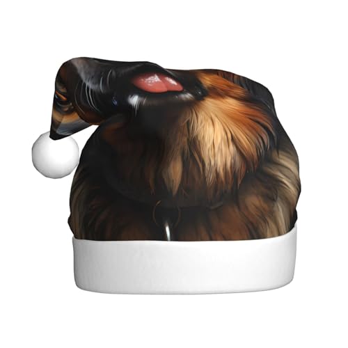 WHJWZY Weihnachtsmütze für Erwachsene – festliches Accessoire | Halloween, jährliche Zeremonien, Feiertagsfeiern, Deutscher Schäferhund Muster von WHJWZY