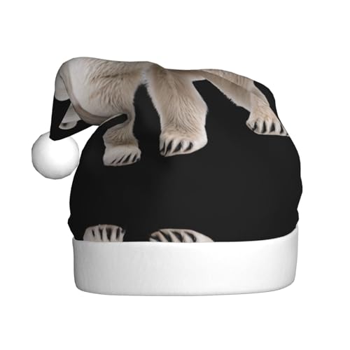 WHJWZY Weihnachtsmütze für Erwachsene – festliches Accessoire | Halloween, jährliche Zeremonien, Feiertagsfeiern, Eisbär-Muster von WHJWZY