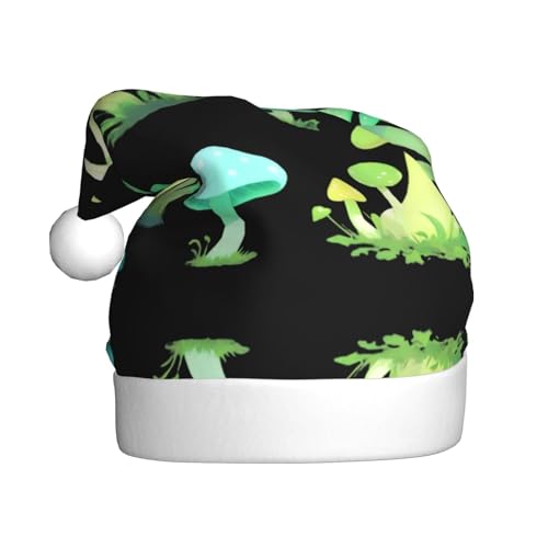 WHJWZY Weihnachtsmütze für Erwachsene – festliches Accessoire | Halloween, jährliche Zeremonien, Feiertagsfeiern, Neon-Pilz-Bild von WHJWZY