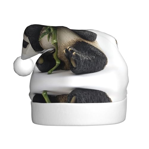 WHJWZY Weihnachtsmütze für Erwachsene – festliches Accessoire | Halloween, jährliche Zeremonien, Feiertagsfeiern, Panda-Anhängerbild von WHJWZY