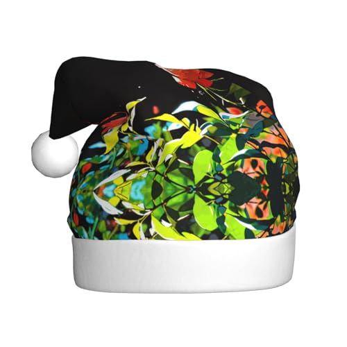 WHJWZY Weihnachtsmütze für Erwachsene – festliches Accessoire | Halloween, jährliche Zeremonien, Feiertagsfeiern, Pflanzenrosenbild von WHJWZY