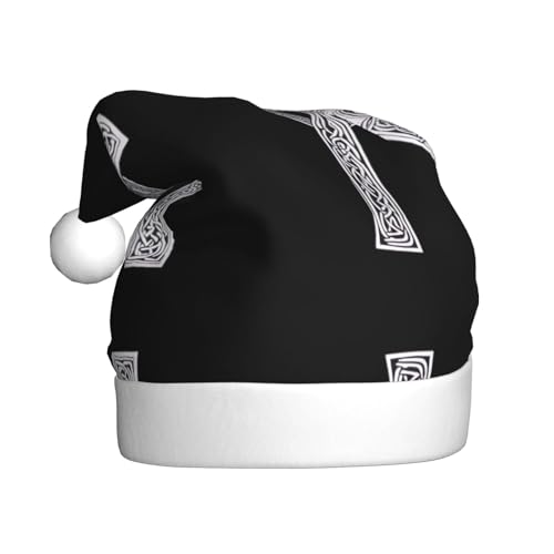 WHJWZY Weihnachtsmütze für Erwachsene – festliches Accessoire | Halloween, jährliche Zeremonien, Feiertagsfeiern, Ringkreuzmuster von WHJWZY