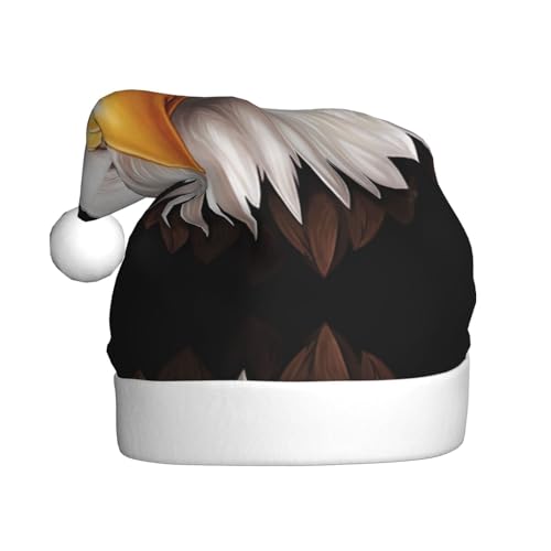 WHJWZY Weihnachtsmütze für Erwachsene – festliches Accessoire | Halloween, jährliche Zeremonien, Feiertagsfeiern, Sternkopfseeadler-Muster von WHJWZY