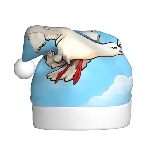 WHJWZY Weihnachtsmütze für Erwachsene – festliches Accessoire | Halloween, jährliche Zeremonien, Feiertagsfeiern, fliegende Möwen Bild von WHJWZY
