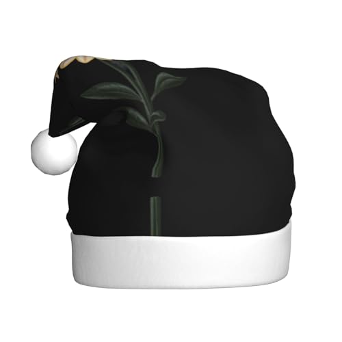 WHJWZY Weihnachtsmütze für Erwachsene – festliches Accessoire | Halloween, jährliche Zeremonien, Feiertagsfeiern, unbekanntes Blumenmuster von WHJWZY