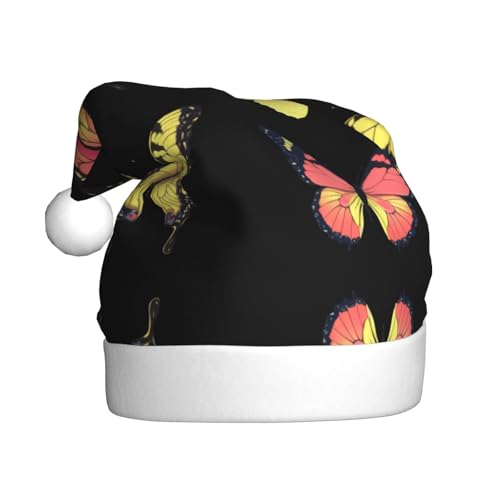 WHJWZY Weihnachtsmütze für Erwachsene – festliches Accessoire | Halloween, jährliche Zeremonien, Feiertagspartys, Vintage-Schmetterlingsmuster von WHJWZY