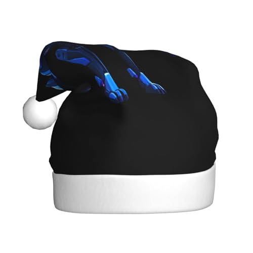WHJWZY Weihnachtsmütze für Erwachsene – festliches Accessoire für Halloween, jährliche Zeremonien, Feiertagsfeiern, Robo-Panther-Stielmuster von WHJWZY
