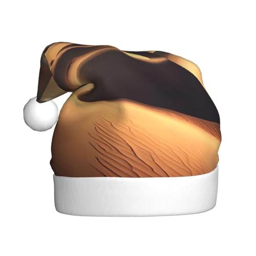 WHJWZY Weihnachtsmütze für Erwachsene – festliches Accessoire für Halloween, jährliche Zeremonien, Feiertagsfeiern, Sahara-Wüsten-Drucke von WHJWZY
