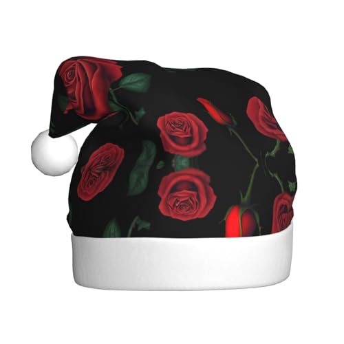 WHJWZY Weihnachtsmütze für Erwachsene – festliches Accessoire für Halloween, jährliche Zeremonien, Feiertagsfeiern, Yashen-Rosenmuster von WHJWZY
