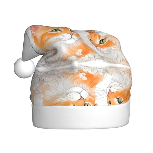 WHJWZY Weihnachtsmütze für Erwachsene – festliches Accessoire für Halloween, jährliche Zeremonien, Feiertagsfeiern, orangefarbene Katzen von WHJWZY