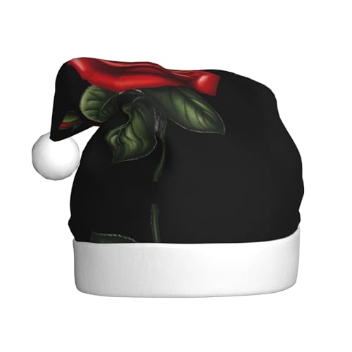WHJWZY Weihnachtsmütze für Erwachsene – festliches Accessoire für Halloween, jährliche Zeremonien, Feiertagsfeiern, rote Rosen von WHJWZY