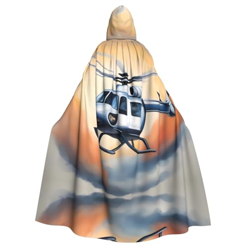 WHJWZY Weißer Helikopter-bedruckter Halloween-Kapuzenumhang für Männer und Frauen, für Partys, Abschlussbälle WHJWZY Weißer Helikopter-bedruckter Halloween-Kapuzenumhang für Männer und Frauen, für Partys, Abschlussbälle von WHJWZY
