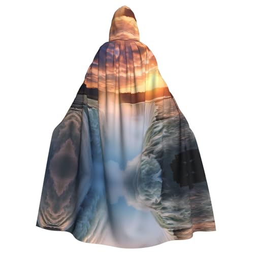 WHJWZY Wunderschöner Halloween-Kapuzenumhang mit Wasserfall-Druck, für Damen und Herren, für Partys, Abschlussbälle WHJWZY Wunderschöner Halloween-Kapuzenumhang mit Wasserfall-Druck, für Damen und Herren, für Partys, Abschlussbälle von WHJWZY