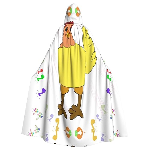 WHJYCC Hooded Robe Cape, Halloween Rollenspiel Kostüm, Uni, geeignet für Halloween Party Maskerade, singende Henne Kapuzenumhang von WHJYCC