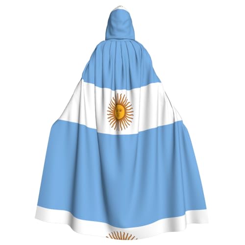 WHJYCC Kapuzenmantel Umhang Halloween Rollenspiel Kostüm Uni Geeignet für Halloween Party Maskerade Argentinische Flagge Kapuzenumhang von WHJYCC