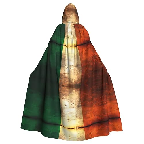 WHJYCC Kapuzenmantel Umhang Halloween Rollenspiel Kostüm Uni Geeignet für Halloween Party Maskerade Retro Irische Flagge Kapuzenumhang von WHJYCC
