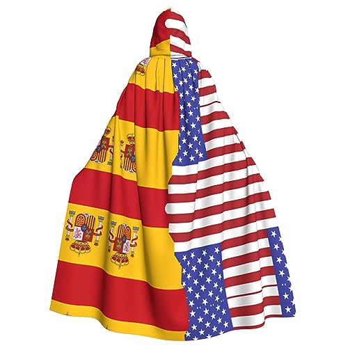 WHJYCC Kapuzenmantel Umhang Halloween Rollenspiel Kostüm Uni geeignet für Halloween Party Maskerade Amerikanische Spanien Flagge Kapuzenumhang von WHJYCC
